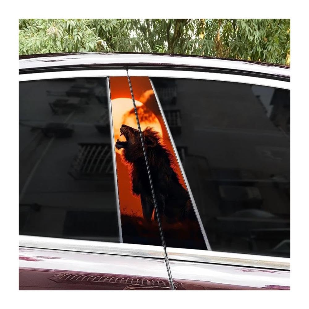 Body Parts 2pcs Car B-Pillar Vinyl Stickers Lion Animal-Style Center Pillar Scratch-Covering Decals DIY(D)