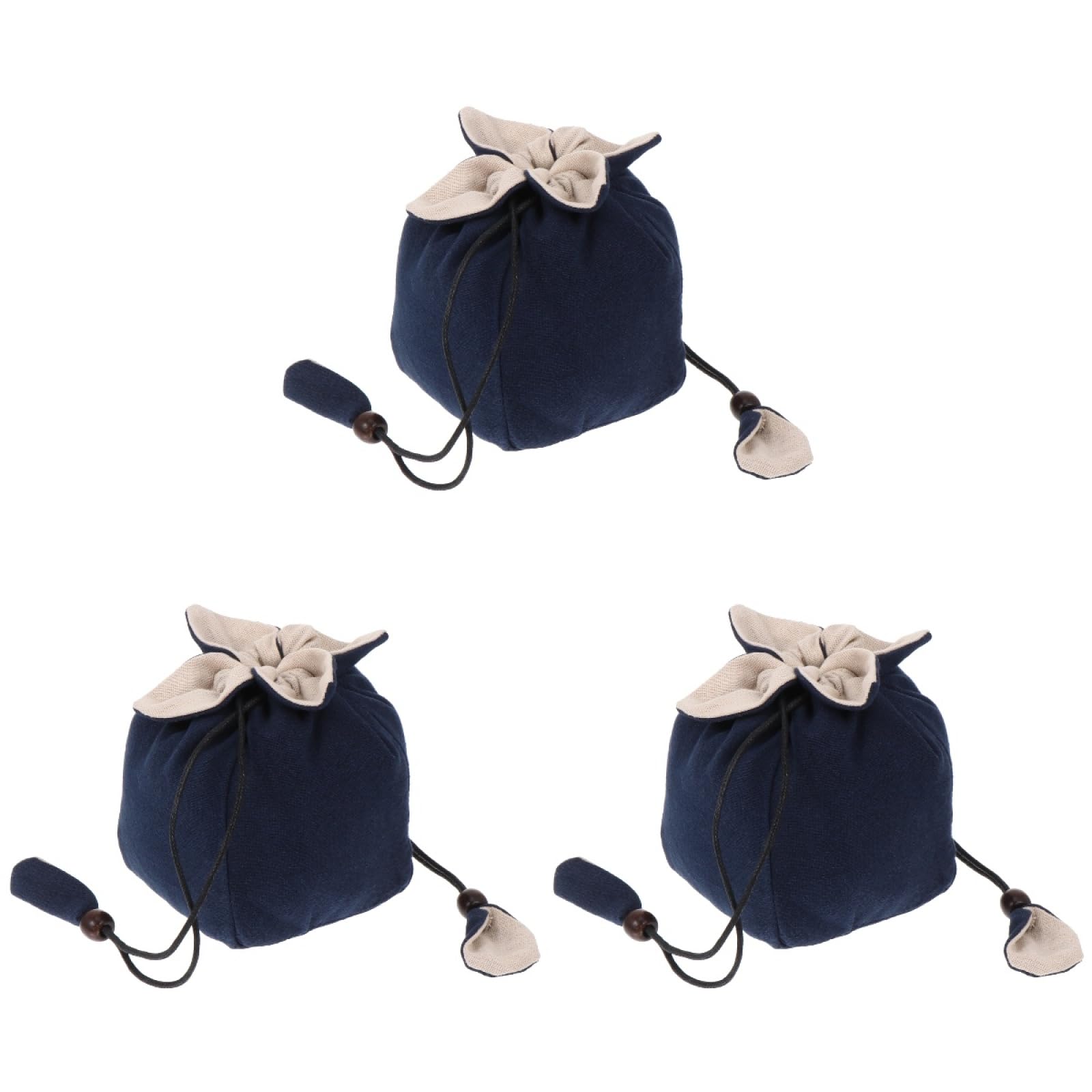 Abaodam 3pcs Cotton Linen Teapot Bag Teacups Bag Teapot Storage Bag Teaware Storage Bag Clothes Bags for Storage Drawstring Storage Bag Teabags Teacup Bag Travel Cotton and Linen Tea Set