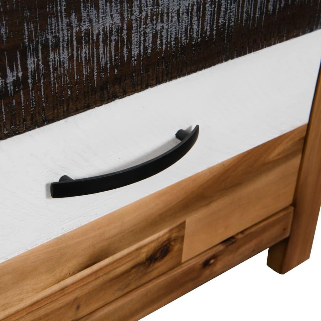 vidaXL Coffee Table, End Table with Drawer and Shelf, Sofa Table for Living Room Bedroom, Home Furniture, Farmhouse, Solid Wood Acacia 35.4 Inch