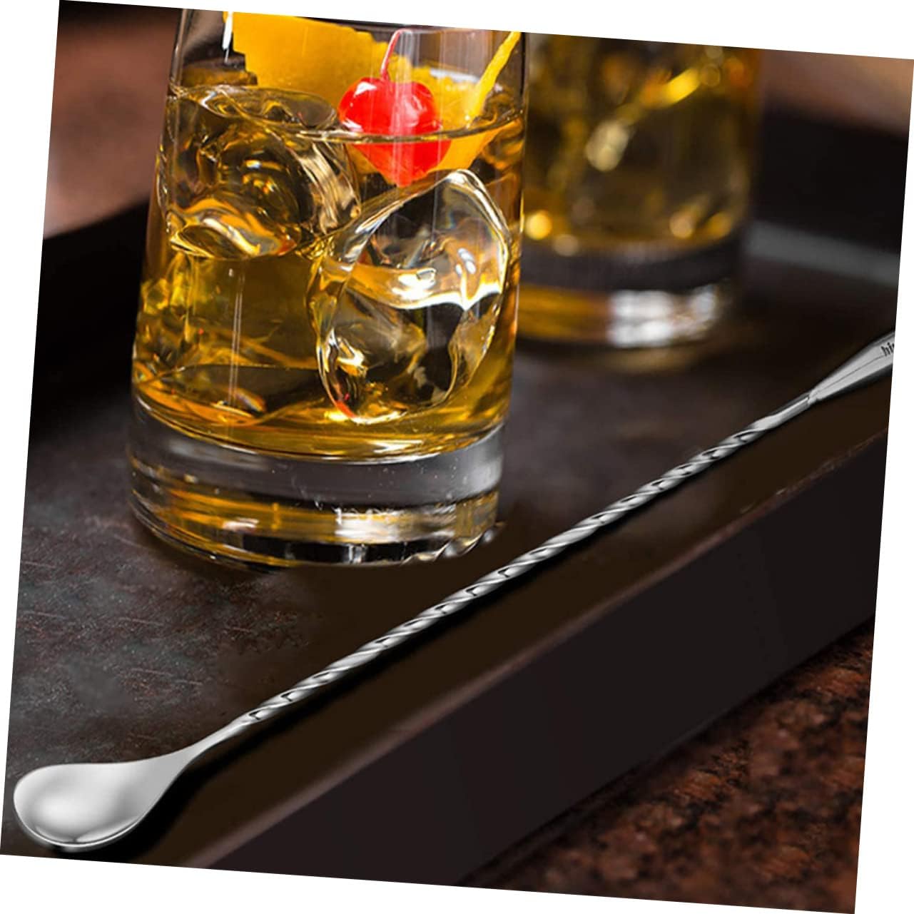 PRETYZOOM 2Pcs Stainless Steel Spiral Mixing Spoons for Cocktails and Beverages Elegant Bar Tools Smooth Edges for Easy Stirring and Control