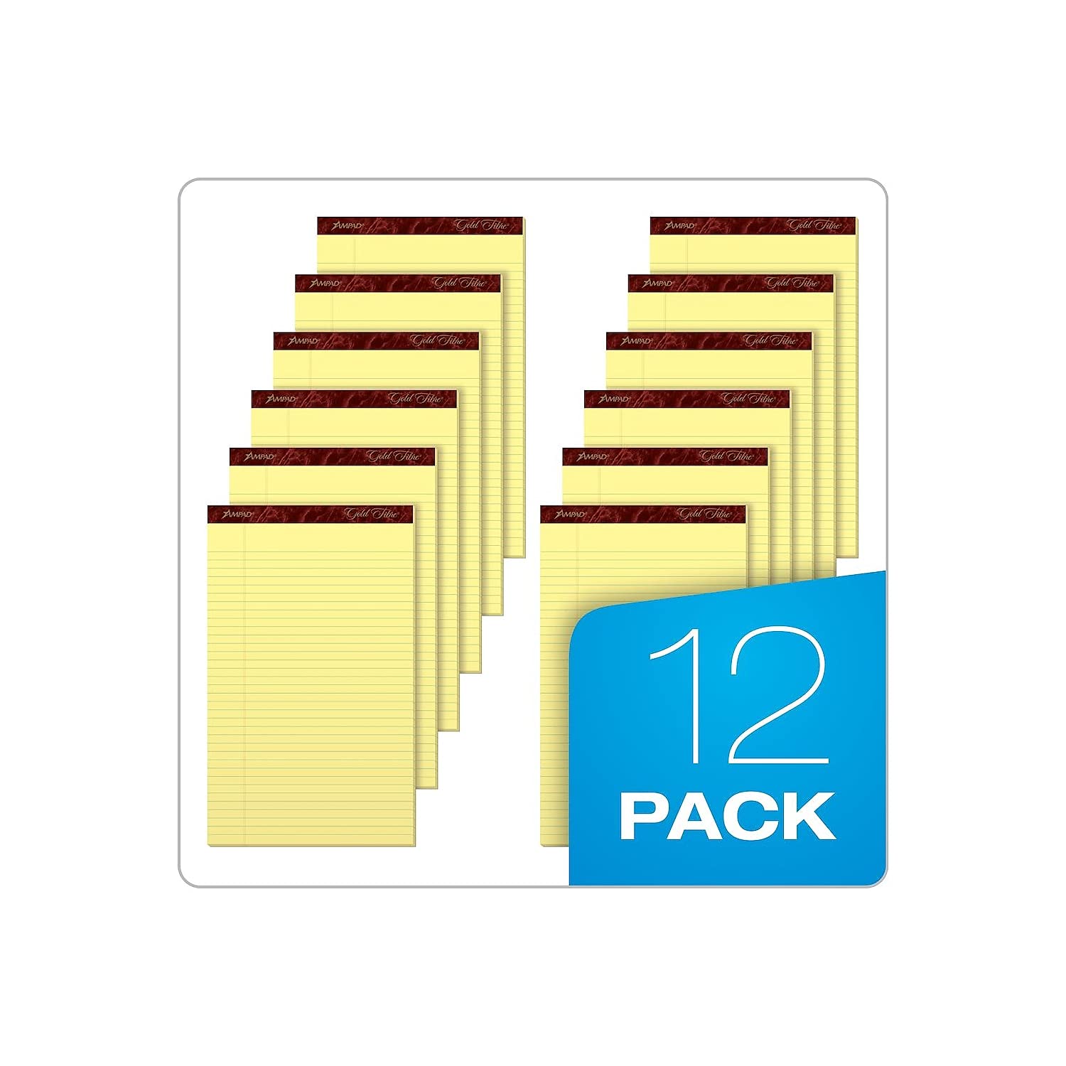 Tops Ampad 20030 Gold Fibre Pads, 8 1/2 x 14, Canary, 50 Sheets, Dozen      Office Product