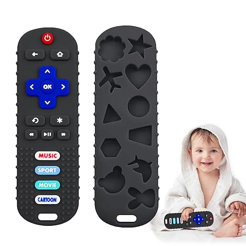 Juguetes de dentición de silicona para bebés, mordedores remotos de TV para bebés de 0 a 18 meses, juguetes de dentición remota para niños y niñas,
