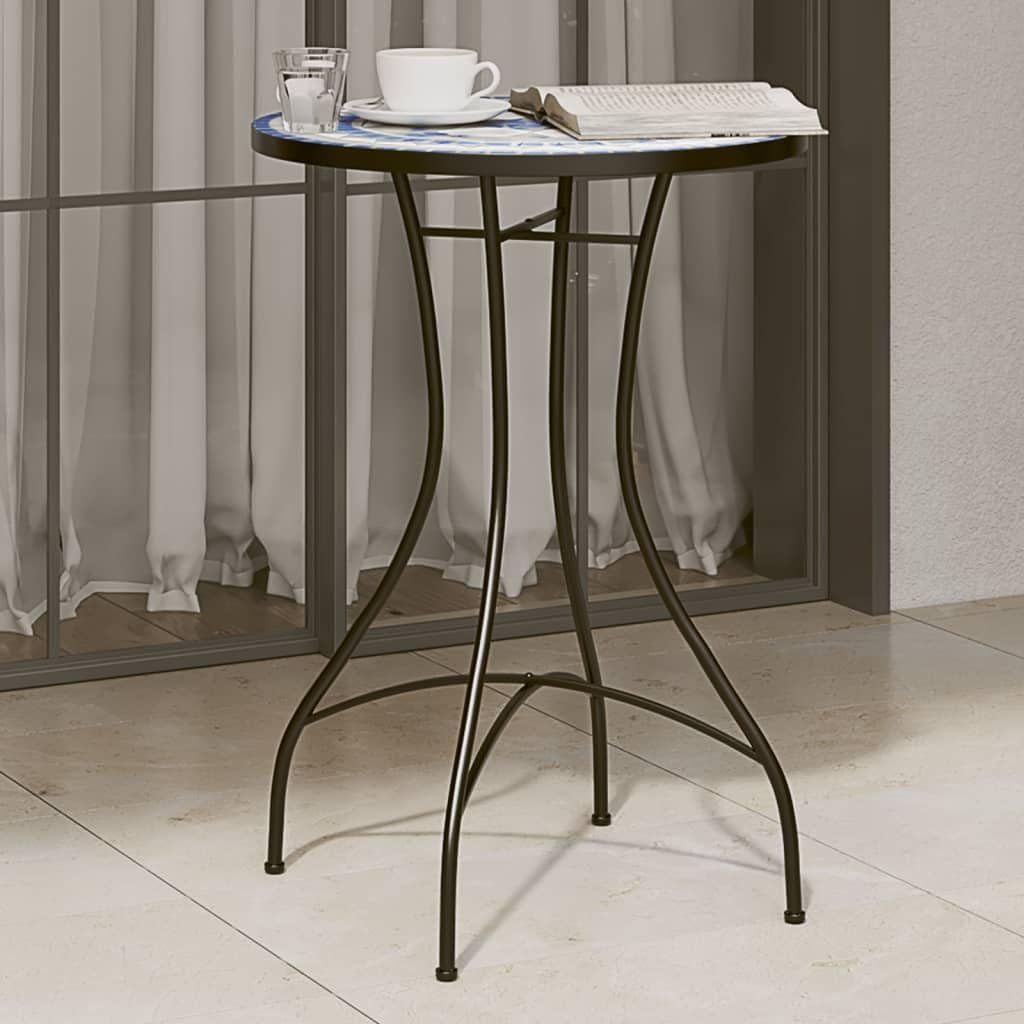 vidaXL Tuintafel 70x70x34 cm geweven stof wit