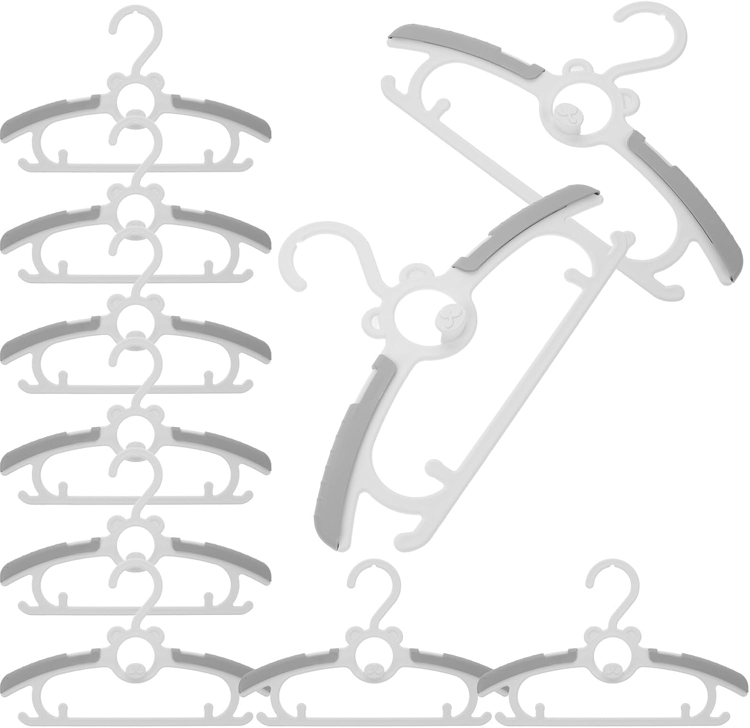 10 Pack Children's Clothes Hangers, Plastic Baby Pants Hangers