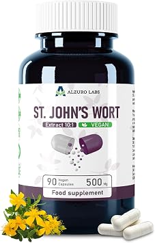 Alzuro Labs St. John s Wort Extract 500mg, 101, 90 Vegan Capsules