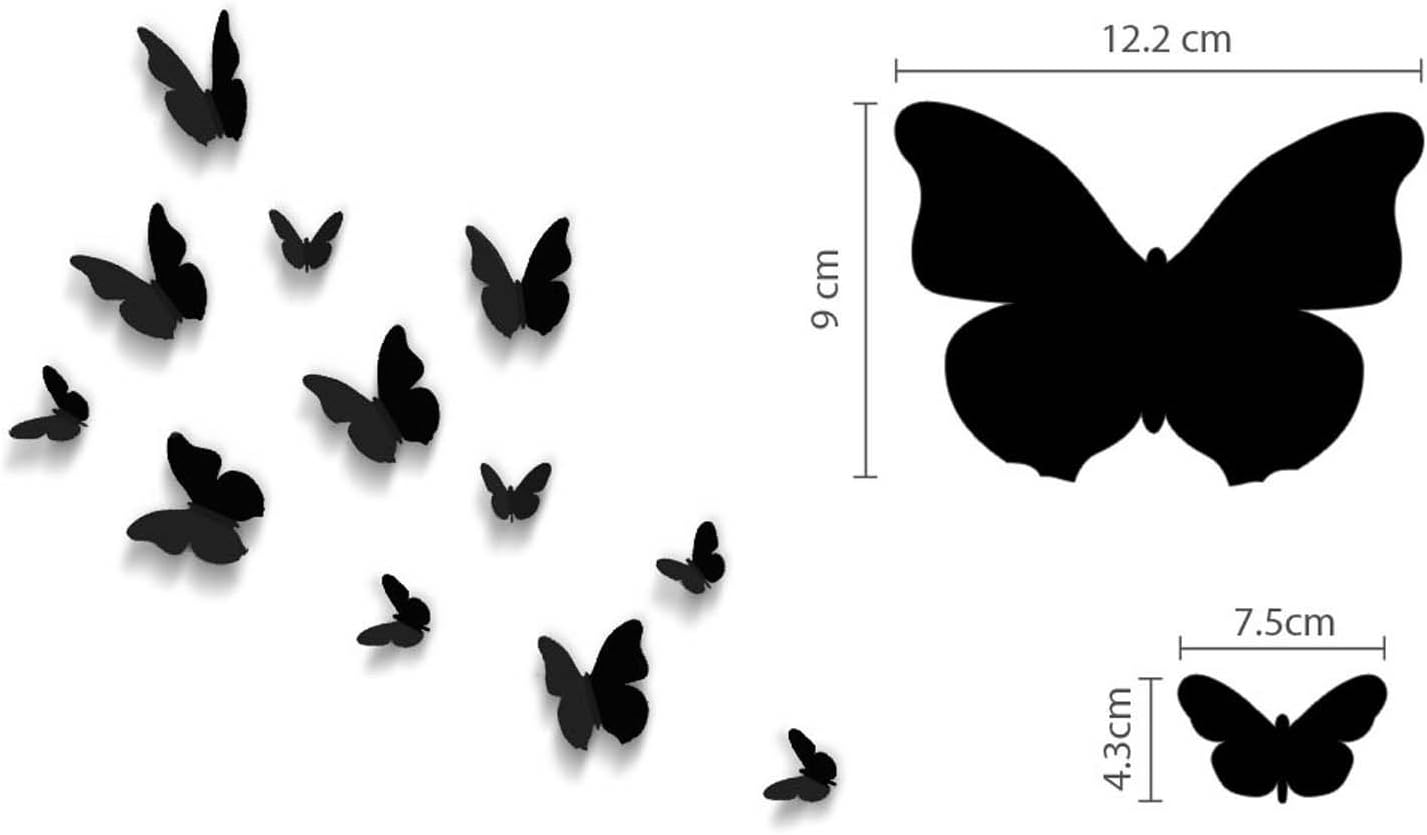 Walplus Ws6016 Huge Black Dandelion Plus Black 3D Butt Wall Sticker Combo Pack, Multi-Colour