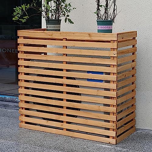 Outdoor Privacy Fence Screen Cover - Decorative Wood Protector for Air Conditioners & Heat Pumps, Weather-Resistant, UV-Blocking, Easy Installation, Garden Privacy Solution