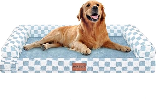 Miniatura 46 de Cama grande para perros ortopédica lavable: camas con almohada XL para perros grandes, sofá de espuma viscoelástica, impermeable, funda extraíble