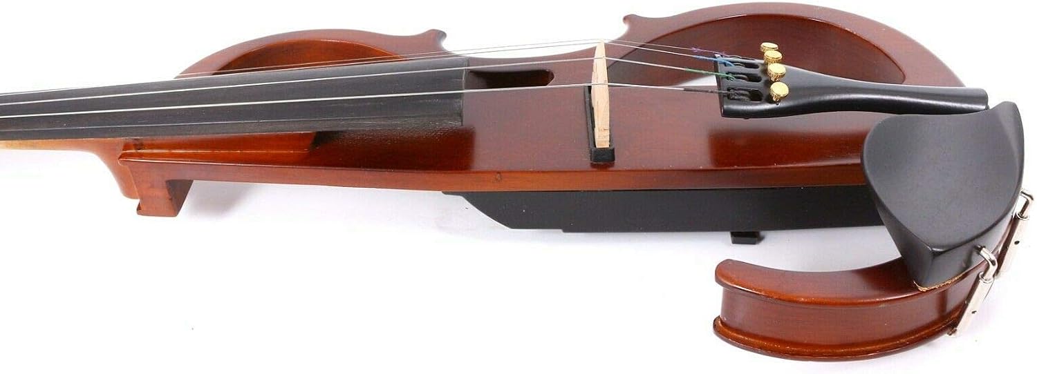 Yinfente 4/4 Electric violin Silent Solid wood Powerful Sound Support Headphone AMP Free Violin Case Bow Full size Red