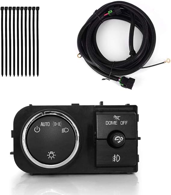 WOWAUTO Fog Light Wiring Harness and Headlight Fog Light Switch Kit Fits for 2007-2014 Chevy Silverado 1500 2500HD 3500HD GMC Sierra 1500 2500 3500 25858705 19170439