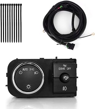 WOWAUTO Fog Light Wiring Harness and Headlight Fog Light Switch Kit Fits for 2007-2014 Chevy Silverado 1500 2500HD 3500HD GMC Sierra 1500 2500 3500 25858705 19170439