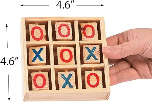 Miniatura 3 de Juego de mesa de madera de Tic Tac Toe - Juego de estrategia para niños - Juguete para viajes por carretera y juegos en interiores