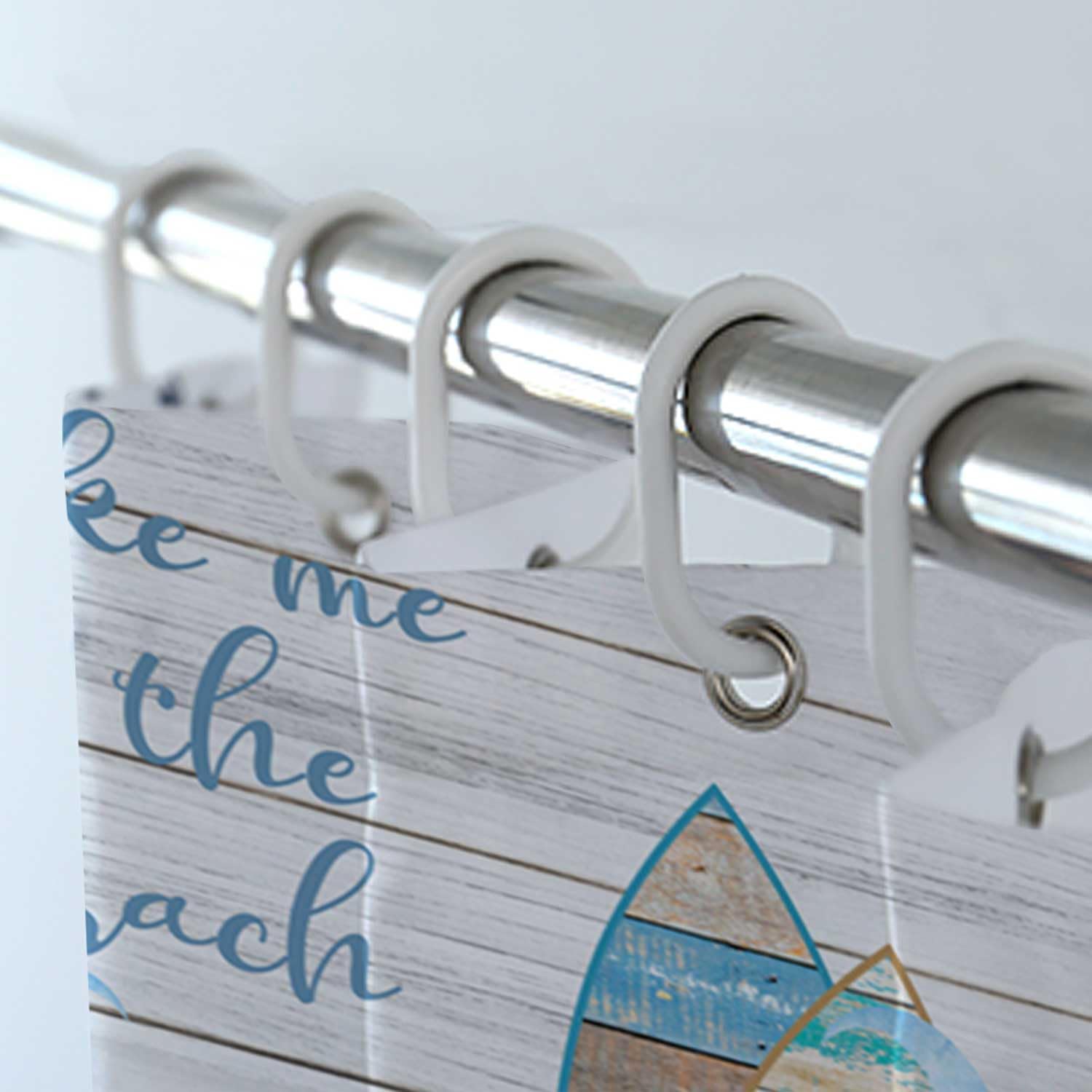 4 Pcs Summer Gnomes Shower Curtain Sets with Rugs Funny Gnomes Taking Surfboard on Beach Wooded Bathroom Set Home Bath Bathtub Decor Durable Curtains Mats for Bathroom Decor 72 x 72 Inch