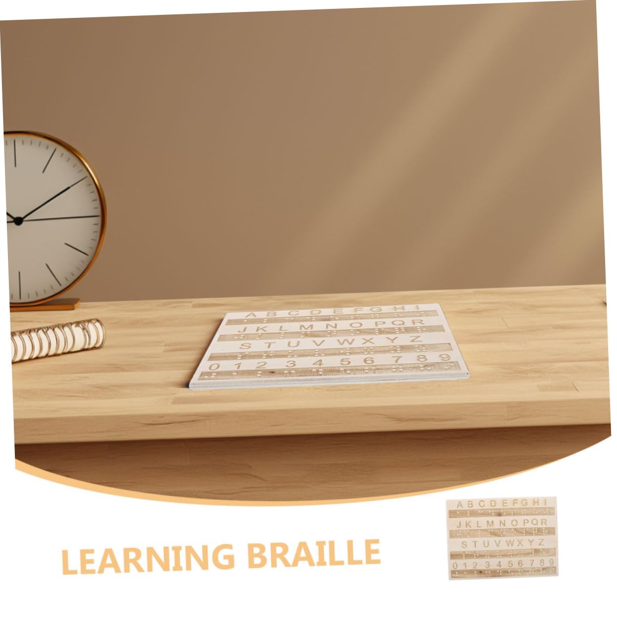 TOYANDONA Tablero de Alfabeto Braille de Madera para Aprendizaje Fácil, 3 Piezas Portátiles, Herramienta Educativa para Niños Ciegos y Personas con Discapacidad Visual Color Aleatorio