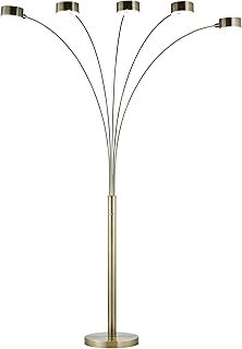 Artiva USA "Micah Pro 300W Antique Brass LED 5-Arched Floor Lamp with Dimmer,5000K Daylight, 88" H