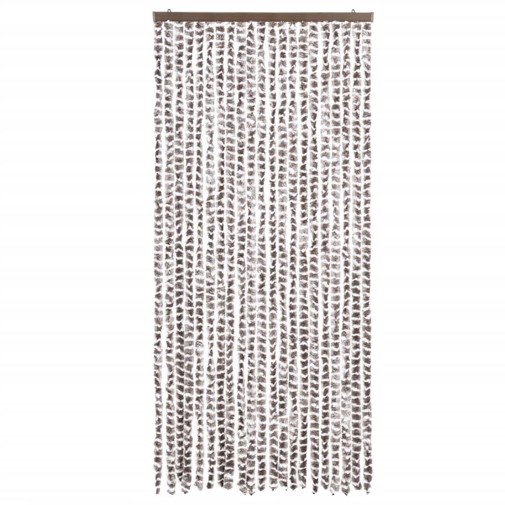 Hothingwell Zasłona przeciw muchom Chenille 90 x 200 cm Szarobrązowa