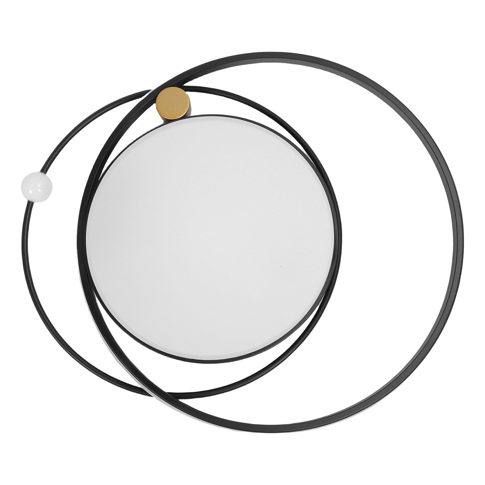 FTVOGUE 2-pierścieniowa Sufitowa LED 3000–6000 K z możliwością Przyciemniania za pomocą Pilota i Funkcji Pamięci do Sypialni, Salonu, Kuchni (BLACK)