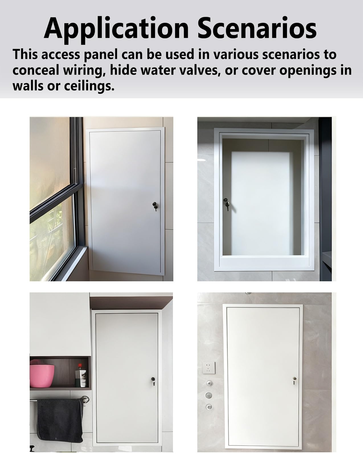 Trampilla Pladur Panel Insp. Aluminio con cerr., Puerta Insp. Tubos calef. imperm., Tapa Orificio Pared Duradera para cableado eléct.(Dark Gray,WxH 10"X10")