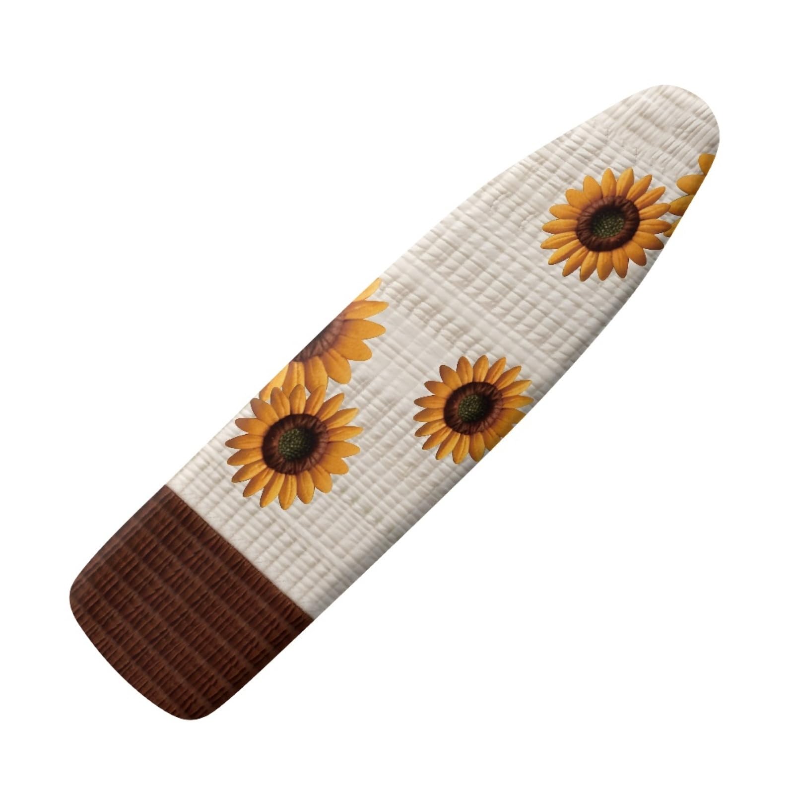 Extra large ironing board cover 140 x 45 Yellow Brown Thick cotton pad Ironing Board Cover Elastic washable,Resist Scorching and Staining,Heat Reflective & Vapour Permeable,Easy Fit