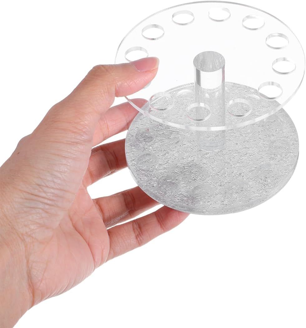 balacoo Transparent Crystal Heart-Shaped Nail Art Pen Holder Stand Compact Organizer for Gel Nail Brushes and Art Tools Portable Brush Rest for Home and Salon Use