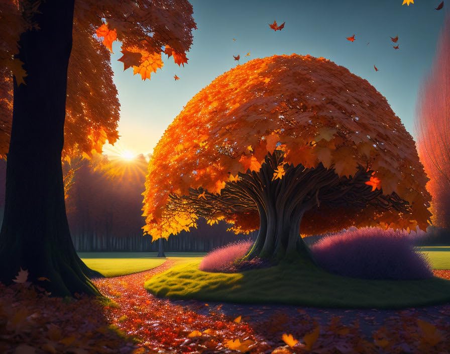Explosion subsonique de feuilles d'automne affiche en toile premium SERENDIPITP