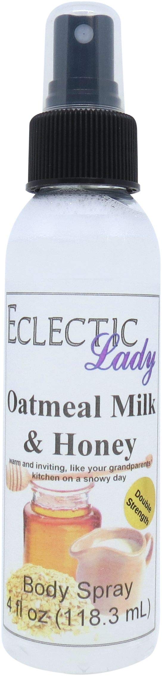 Eclectic Lady Oatmeal Milk And Honey Body Spray, Double Strength, 4 ounces, Body Mist for Women with Clean, Light & Gentle Fragrance, Cologne with Soft, Subtle Aroma For Daily Use