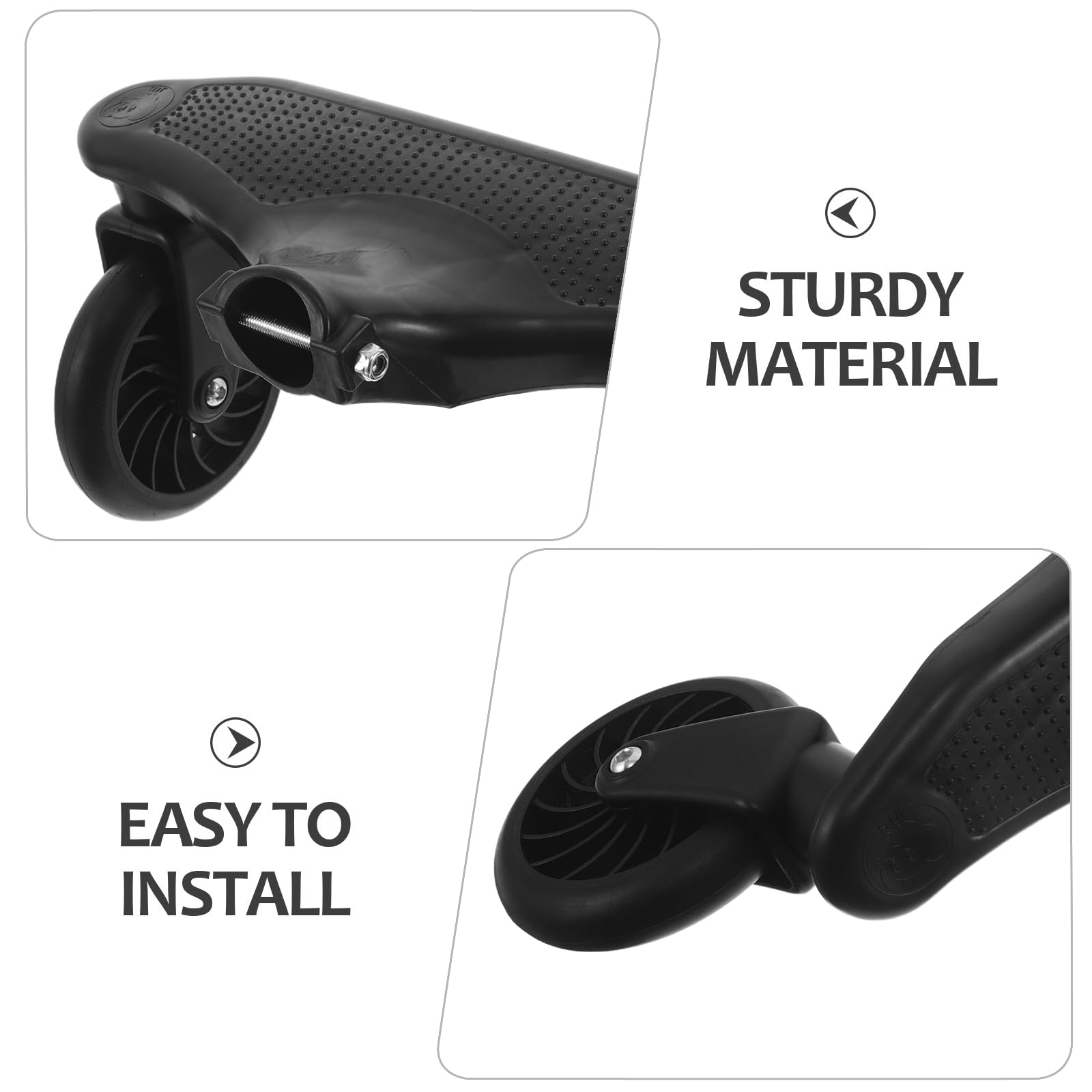 Roue de Poussette de Remplacement Avant et Arrière Pu Noir | Roulettes pour Poussette, Système de Freinage Fiable, Roulement Fluide, Remplacement Rapide