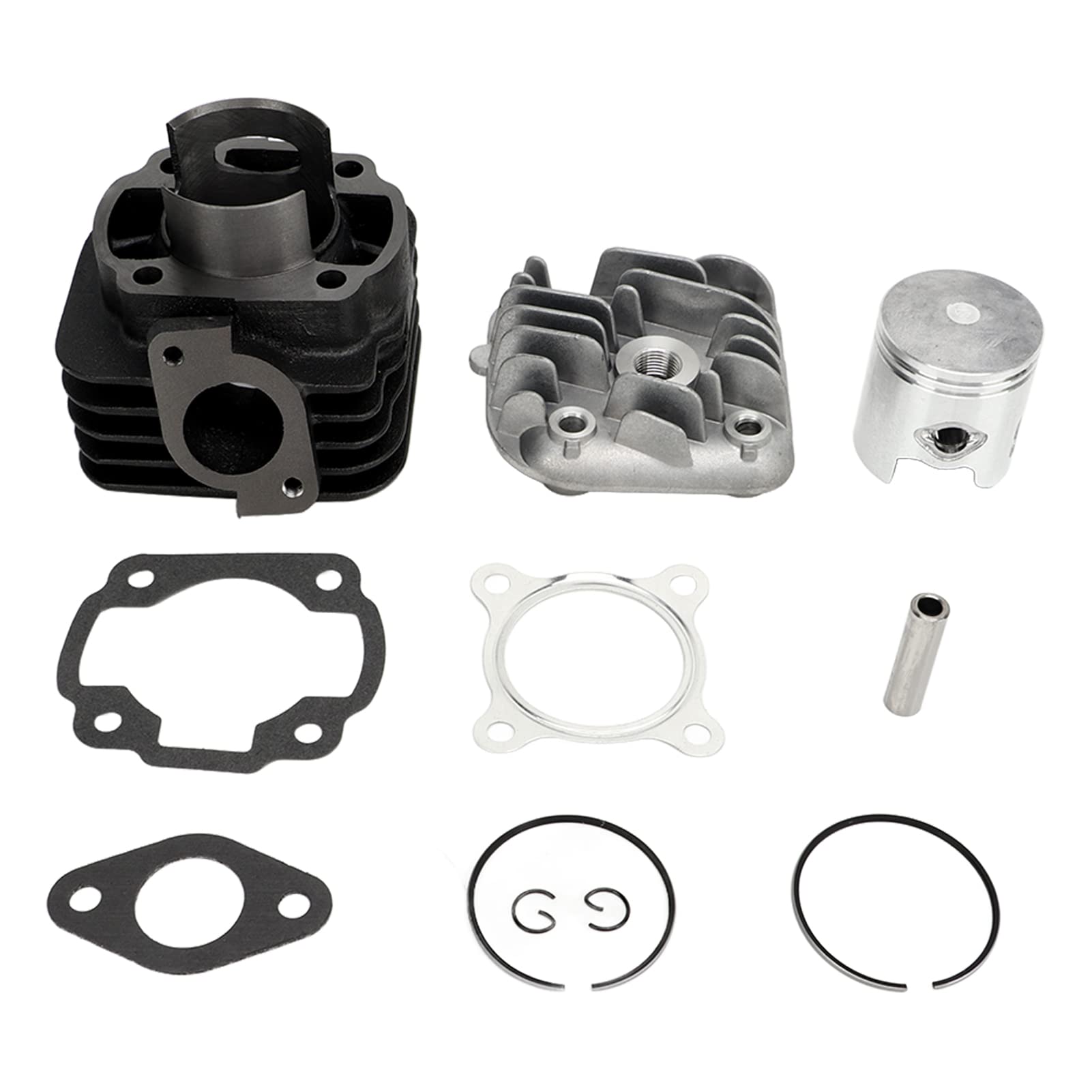 Generic Kit Pistone Cilindro Ad Alte Prestazioni con Alesaggio da 47 Mm per Motore JOG 2 Tempi 1E40QMB, Set di Ricostruzione di Fascia Alta in Lega di Alluminio Resistente per gli Appassionati di Moto