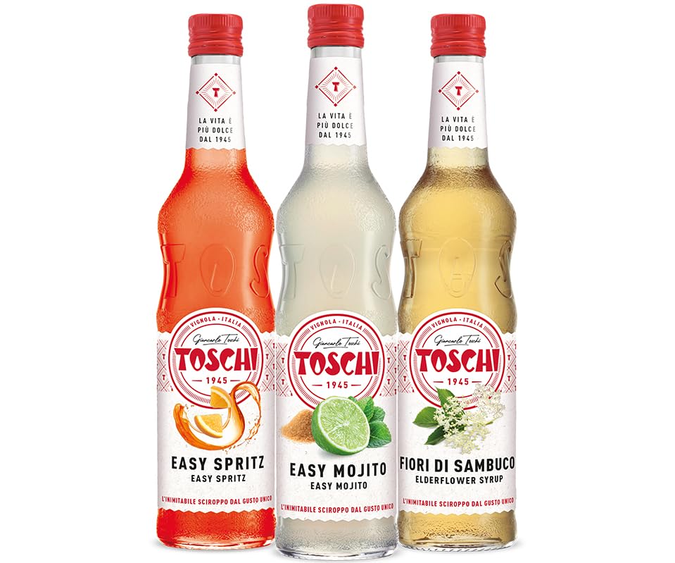 Senza Glutine Set per aperitivo: Sciroppi Spritz, Mojito e Fiori di Sambuco per aperitivi, alcolici o analcolici.