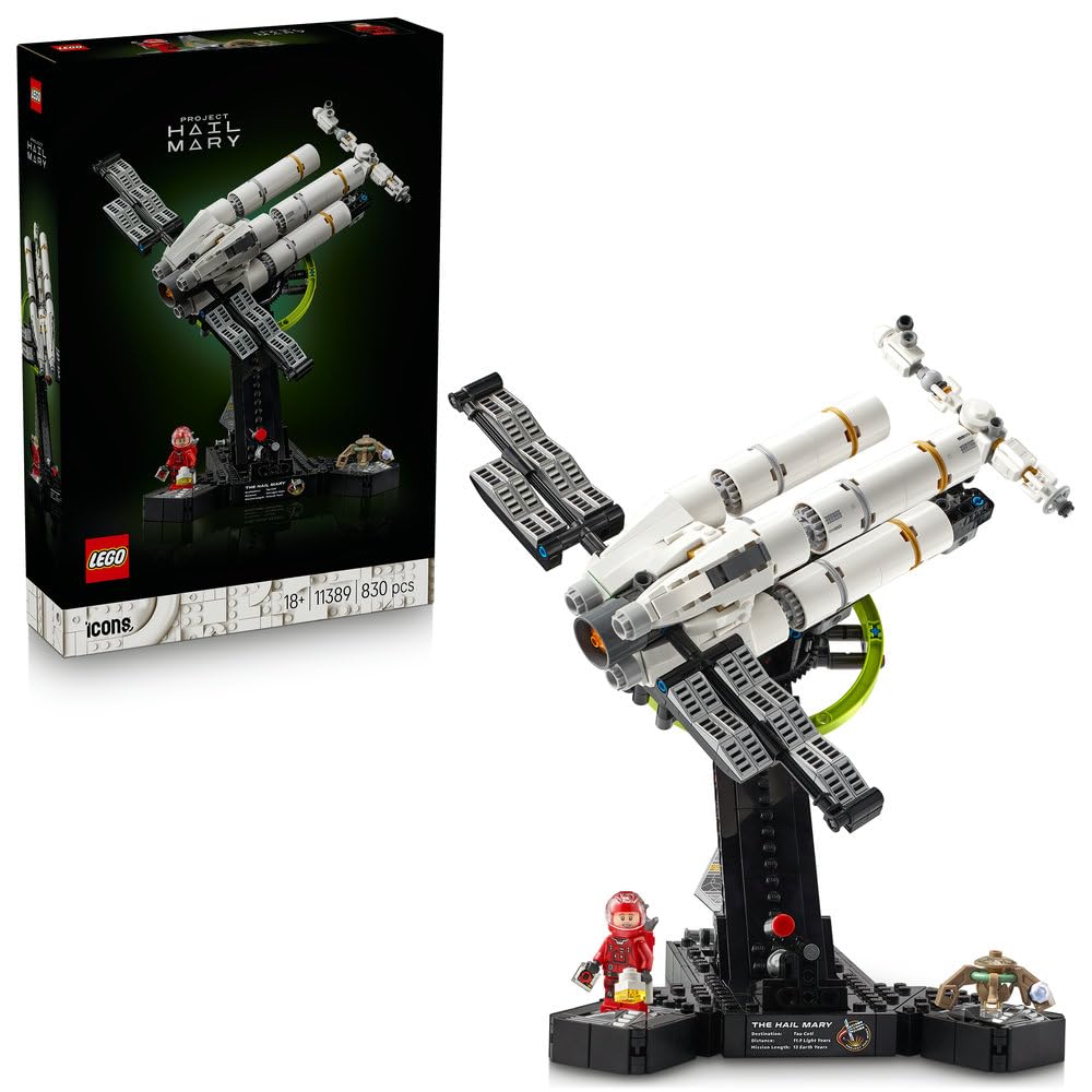 LEGO Icons Projekt Hail Mary, kolekcjonerski zestaw konstrukcyjny, model statku kosmicznego dla dorosłych, ozdoba do domu i biura, pomysł na prezent urodzinowy dla mężczyzny i kobiety 11389