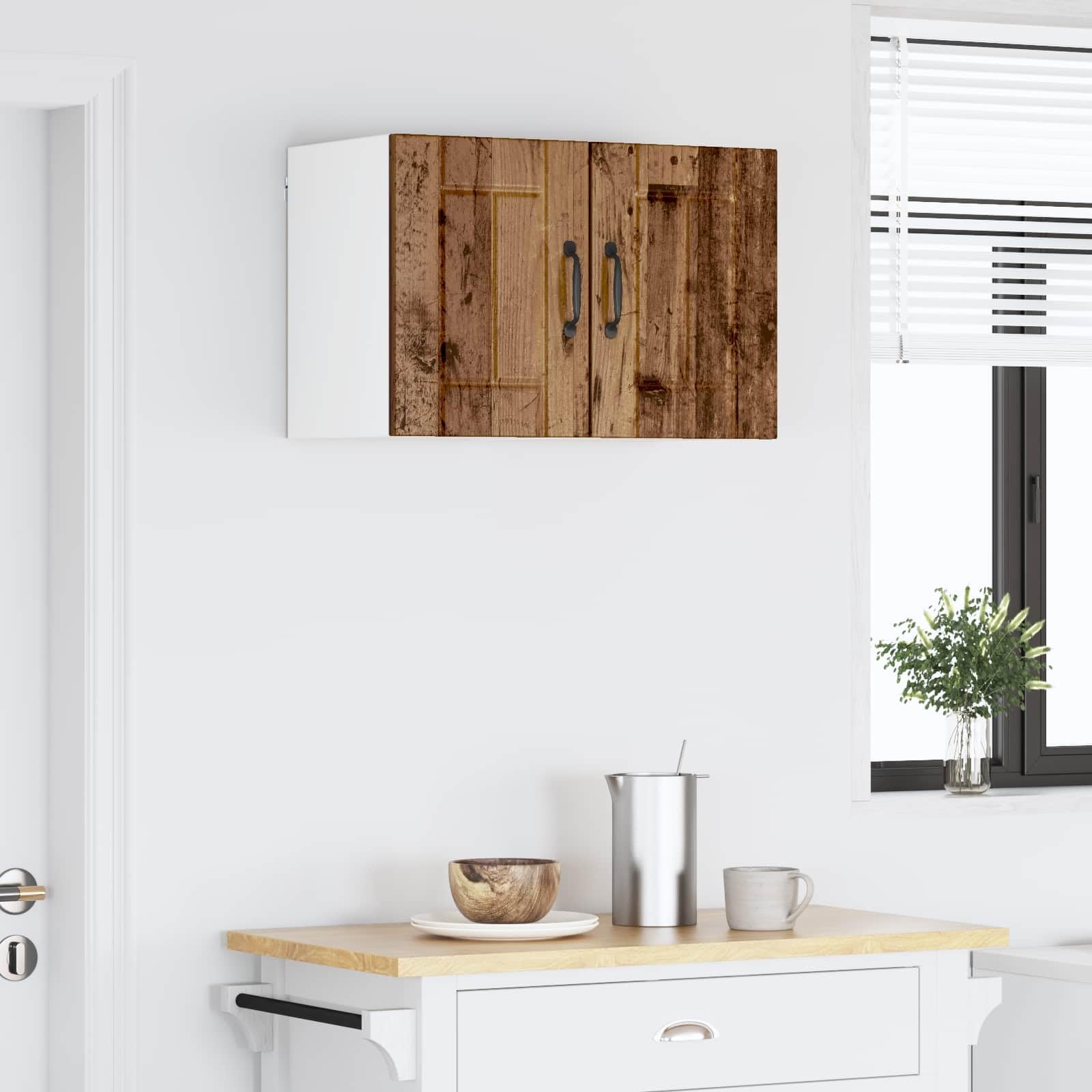 Küchenschrank 2 Stück Holzwerkstoff Altholz 30 x 31 x 40 cm mit Stauraumlösung als praktisches Küchenzubehör für Aufbewahrung und Organisation