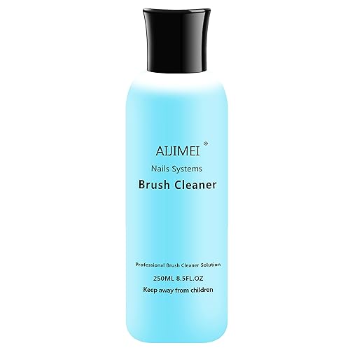 Aijimei Limpiador de pinceles de uñas acrílicas, limpiador de pinceles de pintura líquida para artistas de uñas (8.5 fl oz8.5 onzas líquidas)