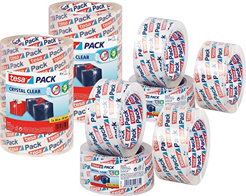 tesa Packband Crystal Clear, kristall-klar, 12 Rollen, 66m x 50mm