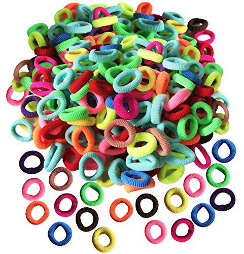 Baby Soft Hair Elastics Ties for Kids Toddlers Colorful Small Seamless Hair Ponytail Holder(200 PCS)