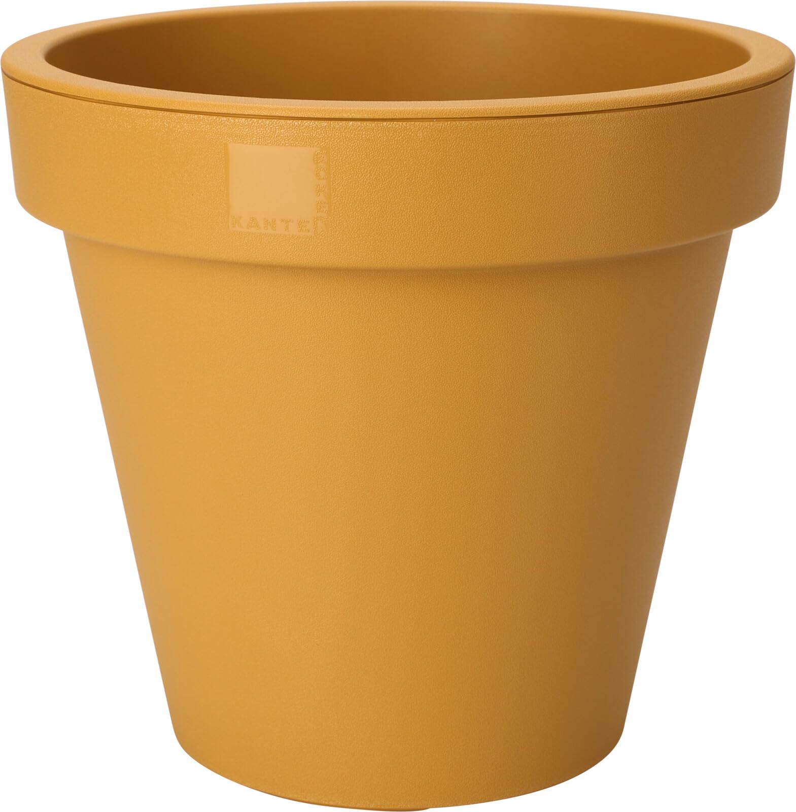 Muddy Hands 50cm Mustard Yellow Large Plant Pot Outdoor Garden Round Flower Tree Plastic Planter