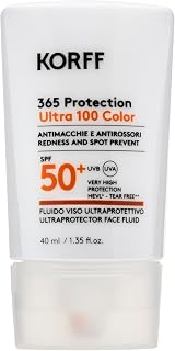 Korff 365 Protection - Ultra 100 Color Face Fluid SPF50+, Very High Sun Protection for Sensitive Skin, 40 ml