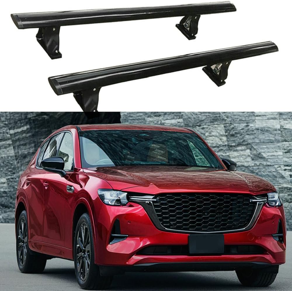 2PCS Lockable Crossbar Cross Bars Fits for Mazda CX-60 CX60 without Roof Rack (Black)