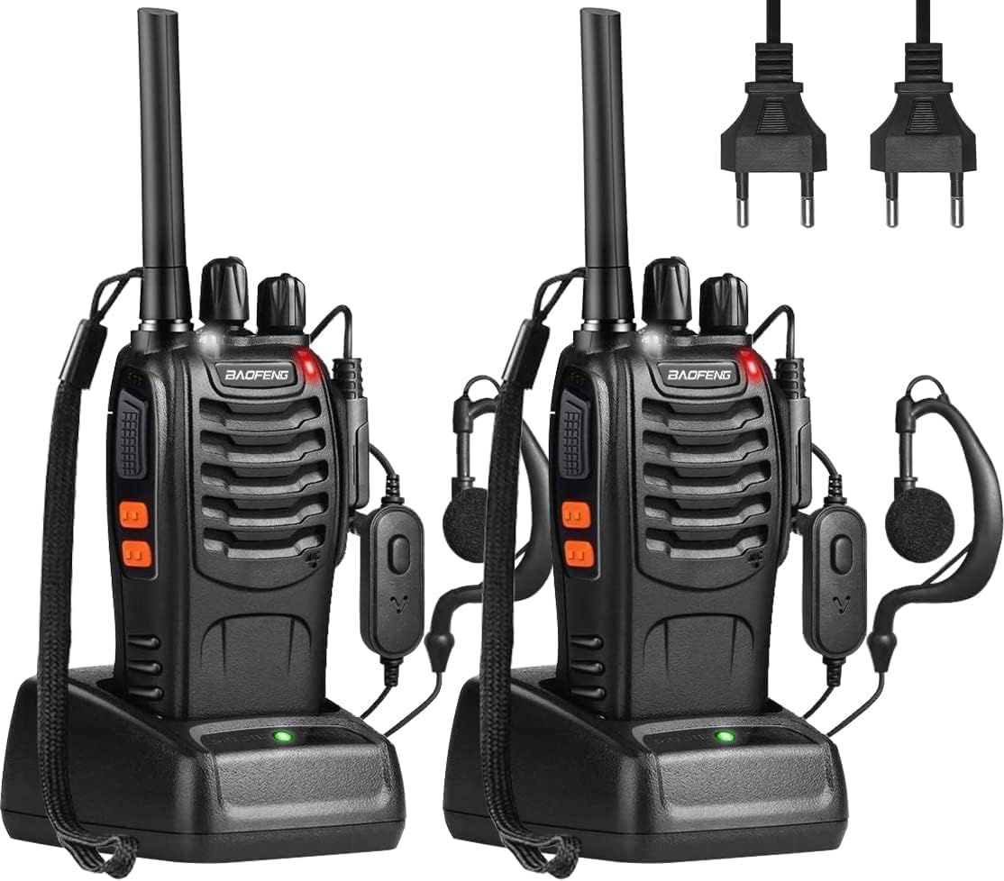 Walkie Talkies PMR446 Funkgeräte 16 Kanäle 2 Stück Walky Talky Set ...