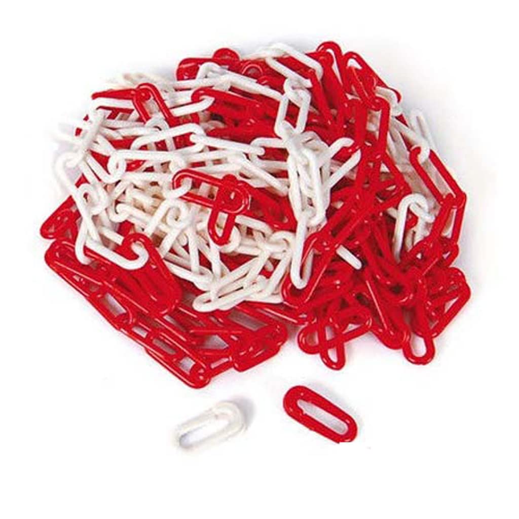 Chaîne en plastique 8 mm rouge et blanc pour interdire accès et délimiter