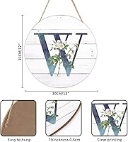 Vista 136 de Welcome Sign for Wall Initial Letter C Blue Round Wood Signs Monogram White Floral Wood Plaque Fresh Flowers 12in Mid Century Home Wall Decor for