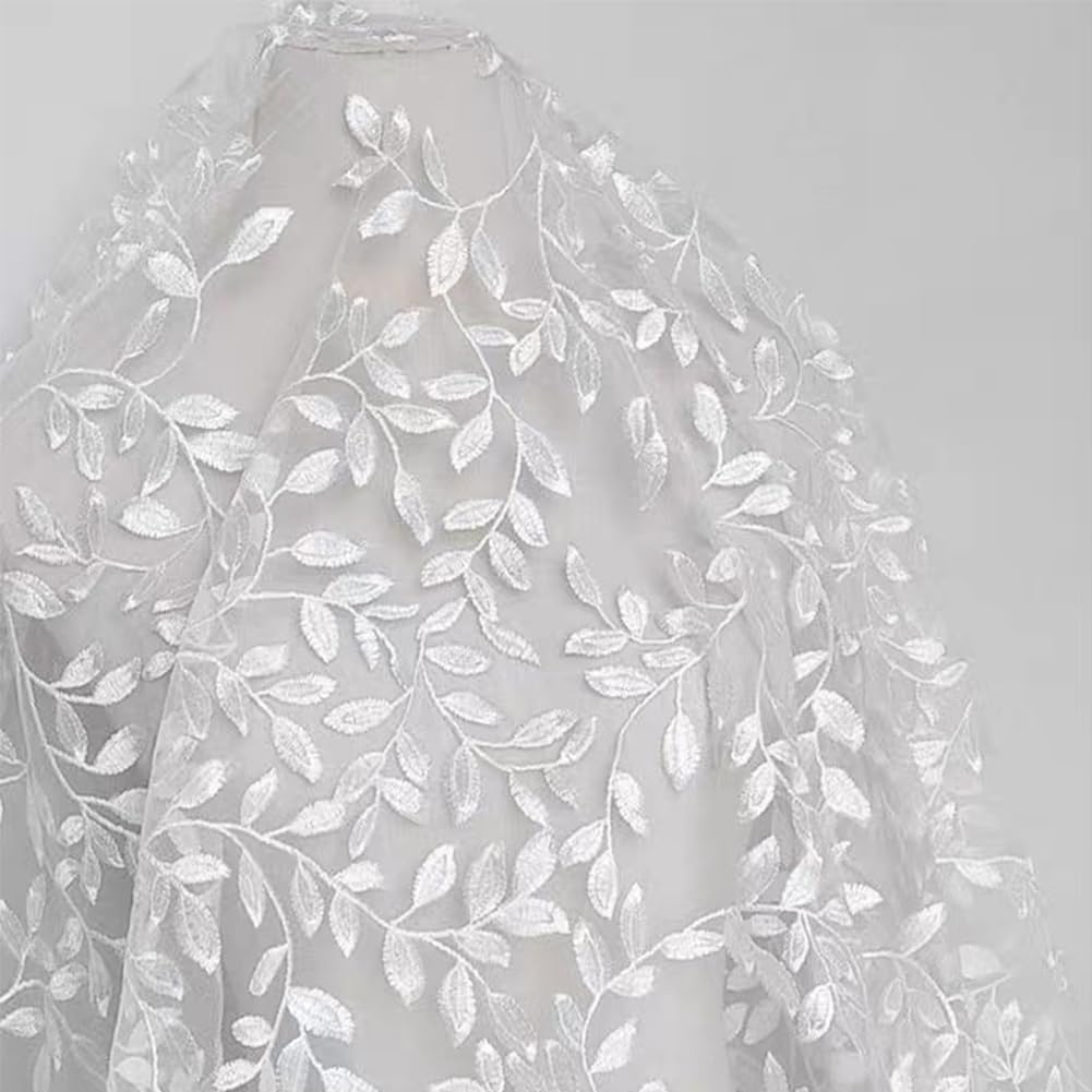Tela de encaje bordado blanco para decoración de bodas, fiestas y vestidos románticos
