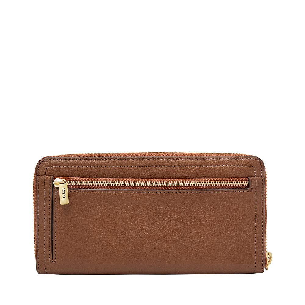 Fossil Logan Leder oder Polyurethan Zip Clutch Geldbörse für Damen