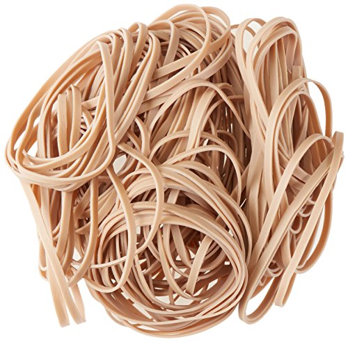 Image of Amazon Basics Rubber Bands, Office Supplies, Size 33 (3-1 /2 x 1 /8 Inch), 600 Bands /1 lb Pack, 25-Pack, Tan