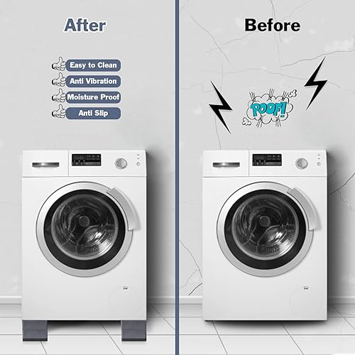 Vista 2 de Actvty Almohadillas antivibración, base de pedestal para lavadora y secadora, almohadillas de pie para lavadora, soporte antideslizante para máquina