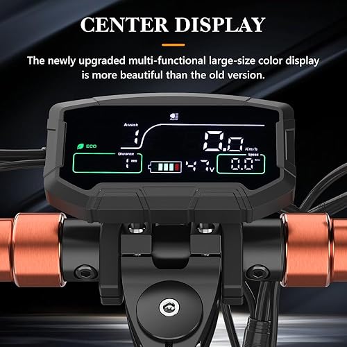 Miniatura 4 de Patinete eléctrico con asiento, neumáticos de 10 pulgadas, rango máximo de 31 millas, motor de 800 W, velocidad máxima de 28 MPH, freno y suspensión