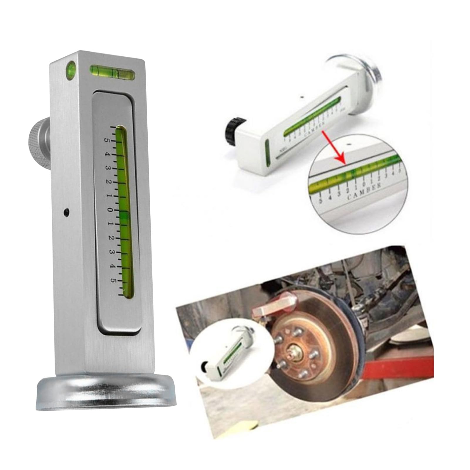 Strumento Calibro Magnetico,Calibro della Campanatura,Riparazione Pneumatici Regolabile Allineamento delle Ruote Calibro della Ruota Strumenti di Allineamento della Campanatura Misuratore Dell'angol
