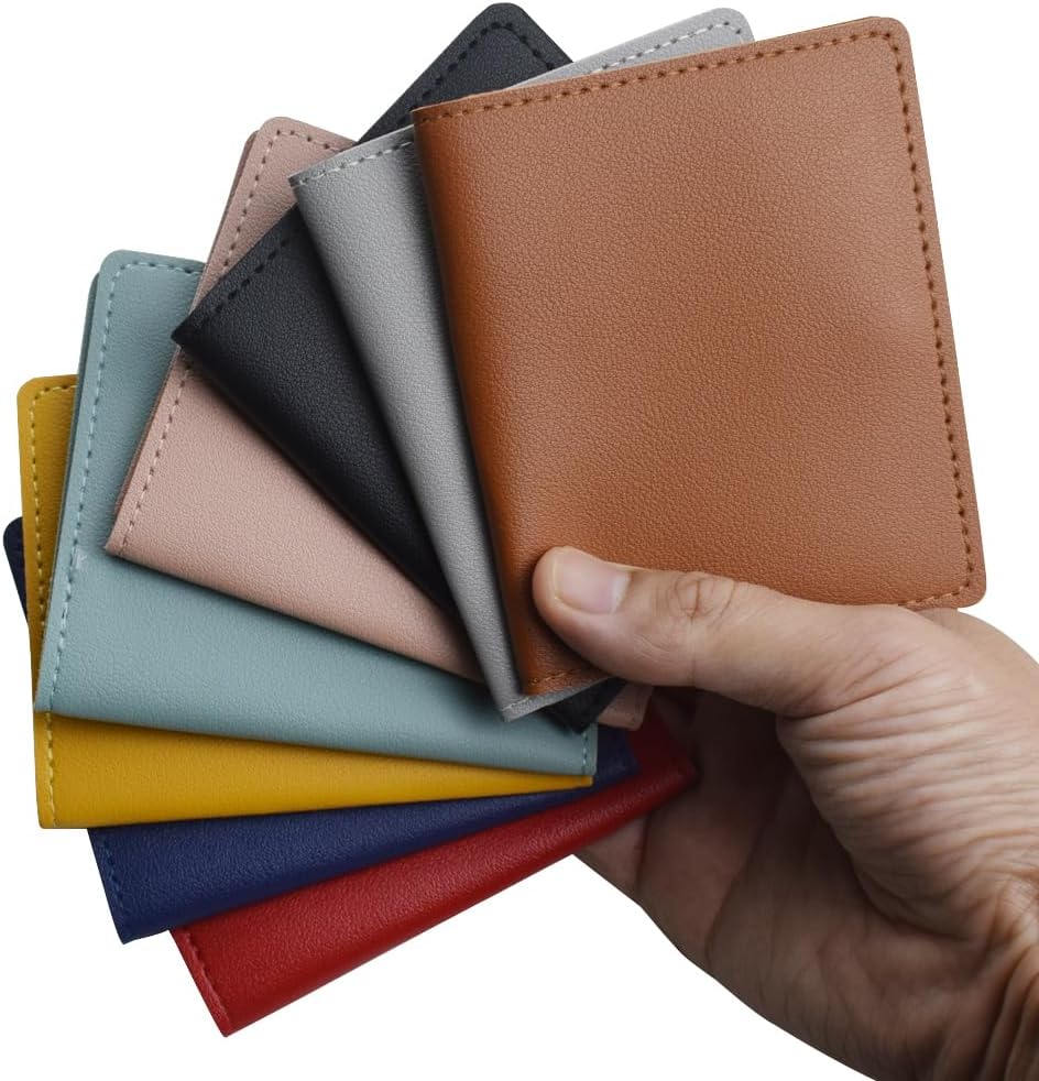 Portable Multi Slot Card Holder Organizer PU Leather Wallet Money Bag Purse with Snap Closure Storage(Yellow)