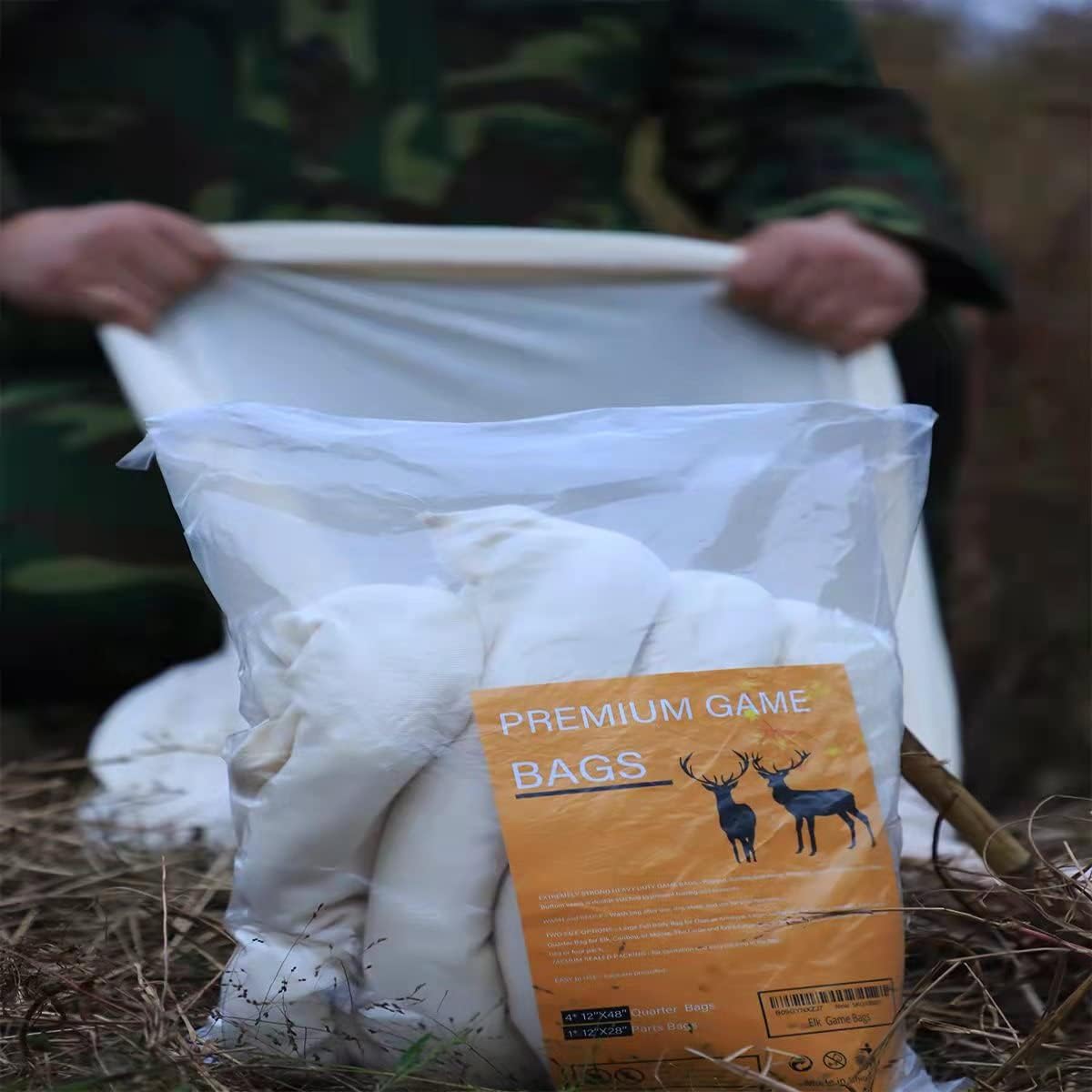 SHADESFIELD Elk Game Bags Hunting Meat, Rolled Heavy Duty Quarter Bags, Big Game Bags for Elk, Caribou, Deer, 48-Inch x4, 28-Inch x1, 5-Pack Reusable Meat Game Bags : Sports & Outdoors