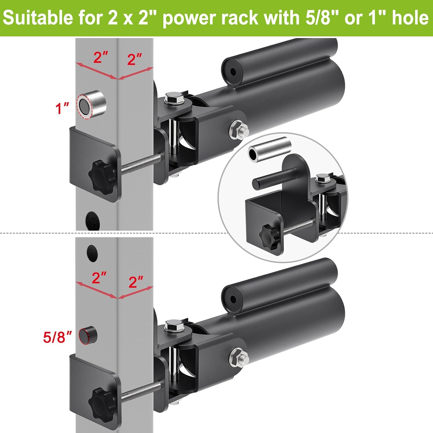seleware power cage landmine attachment, t bar row landmine attachment and belt squat lever arm for 2" x 2" or 3" x 3" power rack, v bar row landmine handle, ? fits 1"/2" barbells & weight plates b: landmine attachment(2x2 rack, 5/8 & 1" hole)
