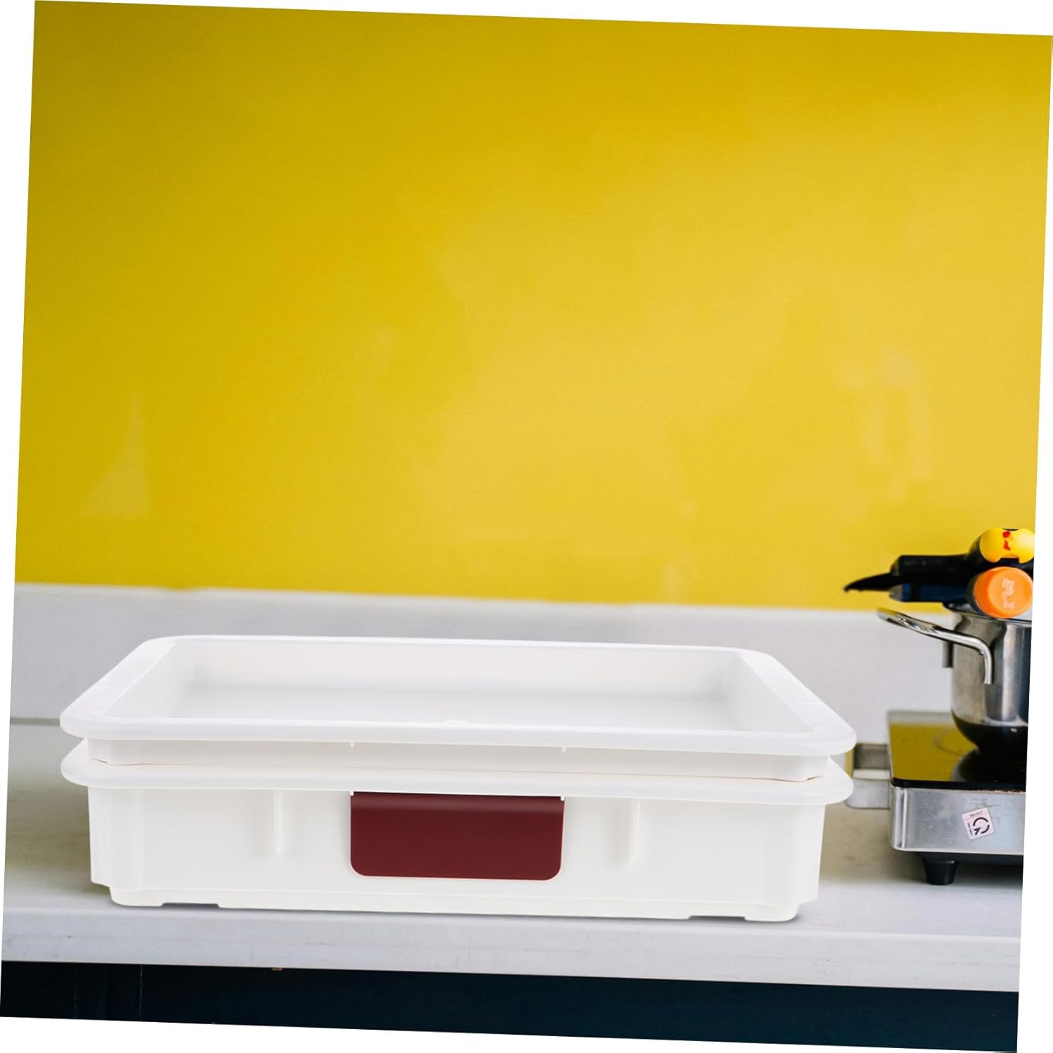 LABRIMP Pizza Dough Proofing Box Stackable Tray Lids Pizza Boxes Bulk Bread Dough Keeper Collapsible Storage Container